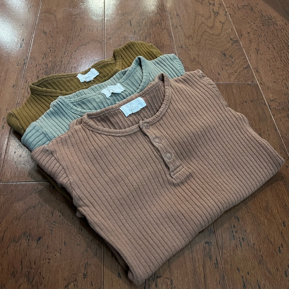 The Simple folk long sleeve ribbed onsies bundle size 2/3